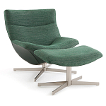 Кресло вращающееся с подставкой для ног зеленое Verdante варинант исполнения - 1 | Loft Concept в Сочи