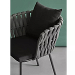 Стул мягкий с декором в виде плетеных лент на спинке и подлокотниках Semicircular Chair Decorated with Ribbons варинант исполнения - 4 | Loft Concept в Сочи