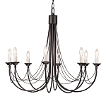 Люстра черного цвета ручной работы с канделябрами и переплетенной проволочной драпировкой Elstead Lighting варинант исполнения - 5 | Loft Concept в Сочи