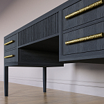 Большой Рабочий стол Primo с 5 выдвижными ящиками Черный дуб варинант исполнения - 3 | Loft Concept в Сочи