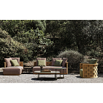 Дизайнерский уличный диван из массива дерева с плетеной спинкой PALINFRASCA Sofa варинант исполнения - 23 | Loft Concept в Сочи