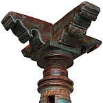 Антикварная колонна из массива тика Unique Indian Antique Column варинант исполнения - 2 | Loft Concept в Сочи
