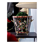 Кашпо из фарфора черная с цветочной росписью и бронзовой стрекозой Spring Garden варинант исполнения - 4 | Loft Concept в Сочи