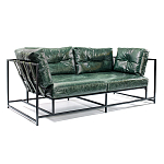 Диван Лофт Натуральная Винтажная кожа Зеленый Two Seat Encounter Leather Sofa варинант исполнения - 2 | Loft Concept в Сочи