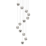 Люстра каскадня с 12-ю прозрачными шарообразными плафонами Bubbles Bocci варинант исполнения - 1 | Loft Concept в Сочи