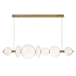 Подвесной светильник линейный с прозрачными стеклянными шарами разного диаметра Eurofase варинант исполнения - 11 | Loft Concept в Сочи
