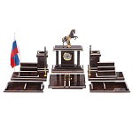 Настольный письменный набор из природного камня обсидиана с декором в виде Коня Team leader варинант исполнения - 1 | Loft Concept в Сочи