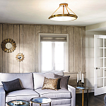 Потолочный светильник цвета латунь с плоским круглым плафоном Hinkley варинант исполнения - 2 | Loft Concept в Сочи