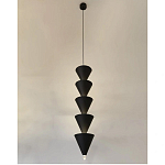 Подвесной светильник светодиодный в виде ряда черных металлических конусов  Herringbone варинант исполнения - 1 | Loft Concept в Сочи
