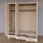 Большой Шкаф Primo Светлый дуб с 3 дверьми и 3 выдвижными ящиками варинант исполнения - 6 | Loft Concept в Сочи