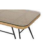 Журнальный столик с столешницей из ротанга и стекла Wicker Tabletop Under Glass варинант исполнения - 2 | Loft Concept в Сочи