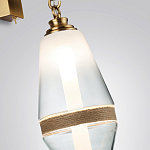 Бра со стеклянным плафоном конусообразной формы и декоративной вставкой из джута Tectona  варинант исполнения - 5 | Loft Concept в Сочи