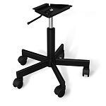 Стул с мягкой бирюзовой обивкой из велюра и подъемно-поворотным механизмом на черных колесиках Harper Turquoise варинант исполнения - 3 | Loft Concept в Сочи