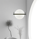 Светодиодный подвесной светильник круглой формы с металлическим черным каркасом Marble Glow варинант исполнения - 5 | Loft Concept в Сочи