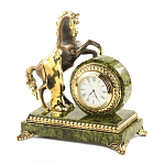 Часы настольные бронзовые с декором в виде коня Horse Stone Clock варинант исполнения - 4 | Loft Concept в Сочи