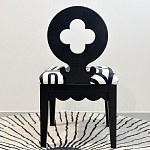 Дизайнерский стул с круглой деревянной спинкой Black and White Clover варинант исполнения - 3 | Loft Concept в Сочи