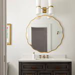 Золотое настенное зеркало Yvon Mirror варинант исполнения - 4 | Loft Concept в Сочи