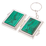 Зеркало брелок складное двухстороннее из натурального камня Малахит Stone Mirrors варинант исполнения - 2 | Loft Concept в Сочи