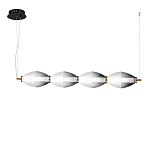 Подвесной светильник линейный в сочетании двух разных фактур стекла Enchanting варинант исполнения - 1 | Loft Concept в Сочи