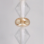 Подвесной светильник с вертикальной композицией из прозрачных и янтарных стеклянных шаров и ромбов Gabriel Scott Luna варинант исполнения - 14 | Loft Concept в Сочи