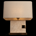 Настольная лампа с прямоугольным основанием из натурального камня c тканевым абажуром Lapis Tiburtinus варинант исполнения - 4 | Loft Concept в Сочи