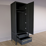 Узкий Шкаф Primo с 2 выдвижными ящиками Черный дуб варинант исполнения - 7 | Loft Concept в Сочи