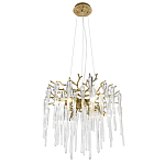 Люстра подвесная круглая в виде ветвей деревьев бронзового цвета с прозрачными подвесками-каплями Droplet Chandelier варинант исполнения - 1 | Loft Concept в Сочи