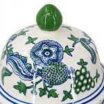 Ваза с крышкой и зелено-голубым цветочным узором на белом фоне Blue & White Ornament варинант исполнения - 3 | Loft Concept в Сочи