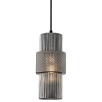 Подвесной светильник со стеклянным рифленым плафоном цилиндрической формы Eliara 13 варинант исполнения - 9 | Loft Concept в Сочи