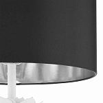 Торшер с декором в виде белого цветка магнолии на каркасе и черным абажуром White Magnolia варинант исполнения - 3 | Loft Concept в Сочи