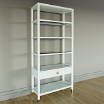 Стеллаж Elsa Dreams White со стеклянными полками и ящиком варинант исполнения - 1 | Loft Concept в Сочи