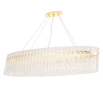 Люстра подвесная овальная с рельефными стеклянными панелями и золотым металлическим каркасом Textured Glass Chandelier варинант исполнения - 1 | Loft Concept в Сочи