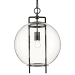 Подвесной светильник в форме шара из прозрачного стекла на линейном черном каркасе  Glass Ball with Seeds варинант исполнения - 2 | Loft Concept в Сочи