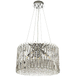 Круглая люстра с металлическими и хрустальными подвесками Bonnay Crystal Chrome Chandelier варинант исполнения - 4 | Loft Concept в Сочи