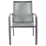 Стул темно-серый с высокой плетеной спинкой и сиденьем Braided Strength варинант исполнения - 1 | Loft Concept в Сочи