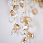 Бра золотого цвета с ветвями и прозрачными хрустальнымих подвесками Droplet Chandelier варинант исполнения - 5 | Loft Concept в Сочи