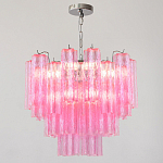 Элитная Люстра Textured Glass Pink Chandelier Ярко Розовое стекло варинант исполнения - 3 | Loft Concept в Сочи