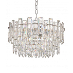 Круглая люстра с хрустальными подвесками на серебряном каркасе Gorgeous Crystal Light варинант исполнения - 10 | Loft Concept в Сочи