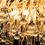 Люстра подвесная с прозрачными стеклянными подвесками в форме капель Диаметр 100 см Droplet Chandelier варинант исполнения - 10 | Loft Concept в Сочи