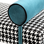 Банкетка Banquette PIED DE POULE с принтом гусиная лапка и синими подлокотниками  варинант исполнения - 3 | Loft Concept в Сочи