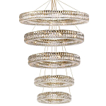 Многоярусная Люстра Elizabeth Золото Вертикальная композиция из пяти хрустальных светильников варинант исполнения - 1 | Loft Concept в Сочи