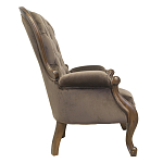 Кресло с мягкой обивкой из коричневого велюра на 4-х деревянных ножках Evelyn Classical Armchair варинант исполнения - 1 | Loft Concept в Сочи