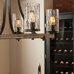 Люстра подвесная с восемью прозрачными стеклянными цилиндрическими плафонами в стиле лофт Feiss варинант исполнения - 8 | Loft Concept в Сочи