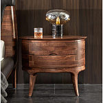 Прикроватный столик из дерева с 2-мя ящиками Moon Walnut Furniture варинант исполнения - 2 | Loft Concept в Сочи