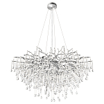 Люстра подвесная с прозрачными стеклянными подвесками в форме капель Диаметр 100 см Droplet Chandelier варинант исполнения - 14 | Loft Concept в Сочи