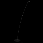 Торшер с изогнутой черной металлической стойкой и цилиндрическим плафоном Davide Groppi варинант исполнения - 2 | Loft Concept в Сочи