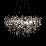 Люстра подвесная с прозрачными стеклянными подвесками в форме капель Диаметр 80 см Droplet Chandelier варинант исполнения - 6 | Loft Concept в Сочи