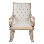 Кресло-качалка с мягкой обивкой из льна Ella Armchair beige варинант исполнения - 1 | Loft Concept в Сочи