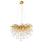 Люстра подвесная с прозрачными стеклянными подвесками в форме капель Диаметр 60 см Droplet Chandelier варинант исполнения - 2 | Loft Concept в Сочи