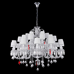 Люстра многоярусная с 30-ю белыми текстильными абажурами и хрустальными подвесками Lustre Reverie варинант исполнения - 2 | Loft Concept в Сочи